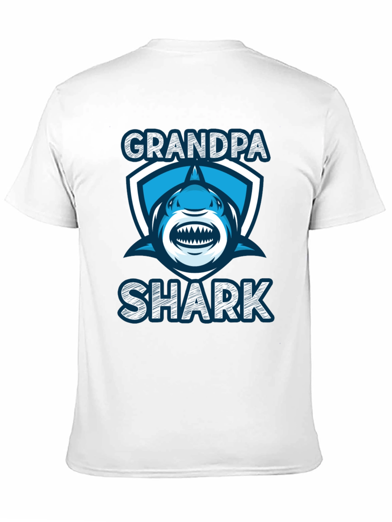 Grandpa Shark Graphic Tee - Black Cotton T-Shirt