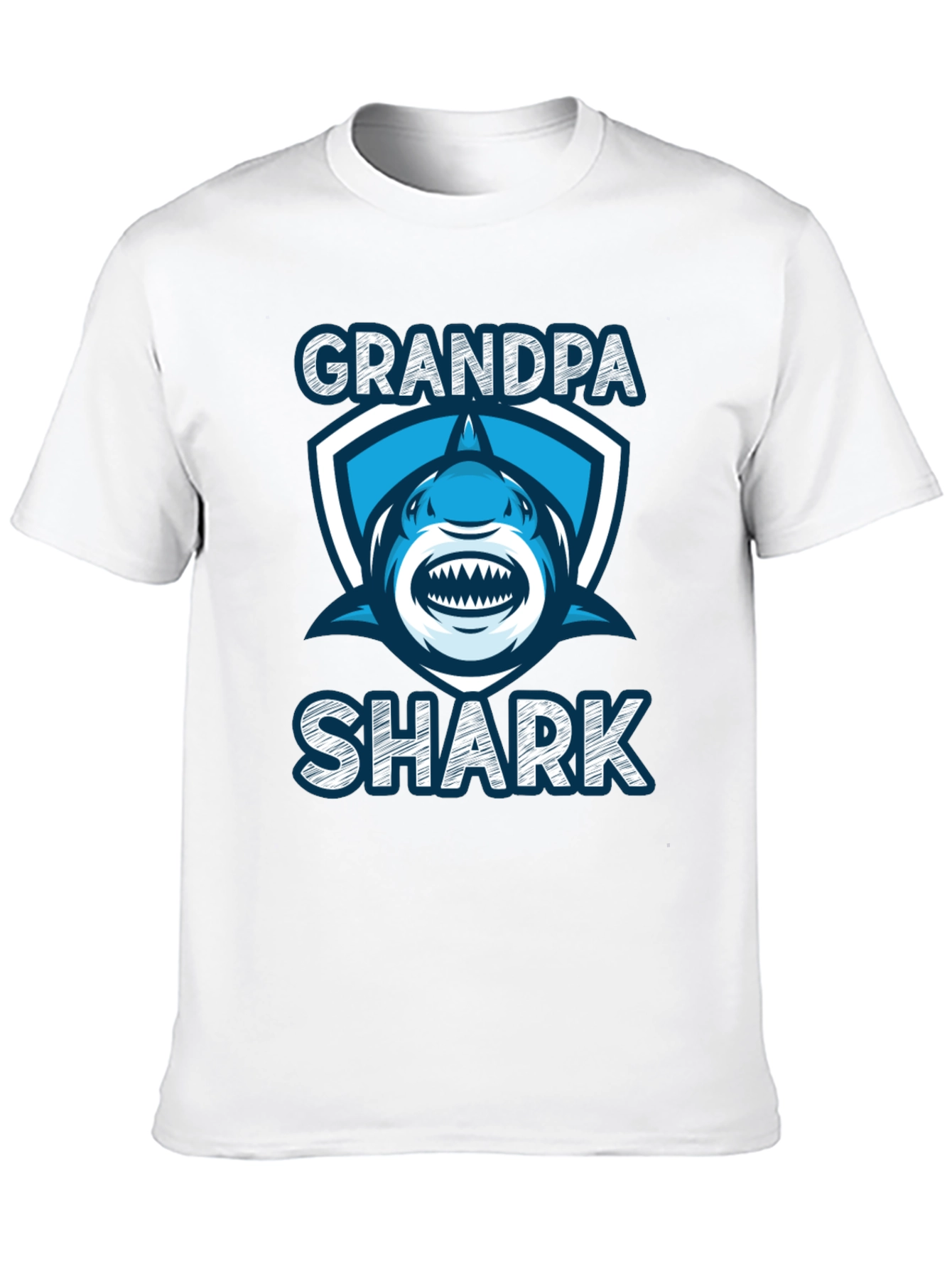Grandpa Shark Graphic Tee - Black Cotton T-Shirt