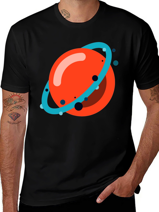Planet Graphic Tee - Casual Black T-Shirt
