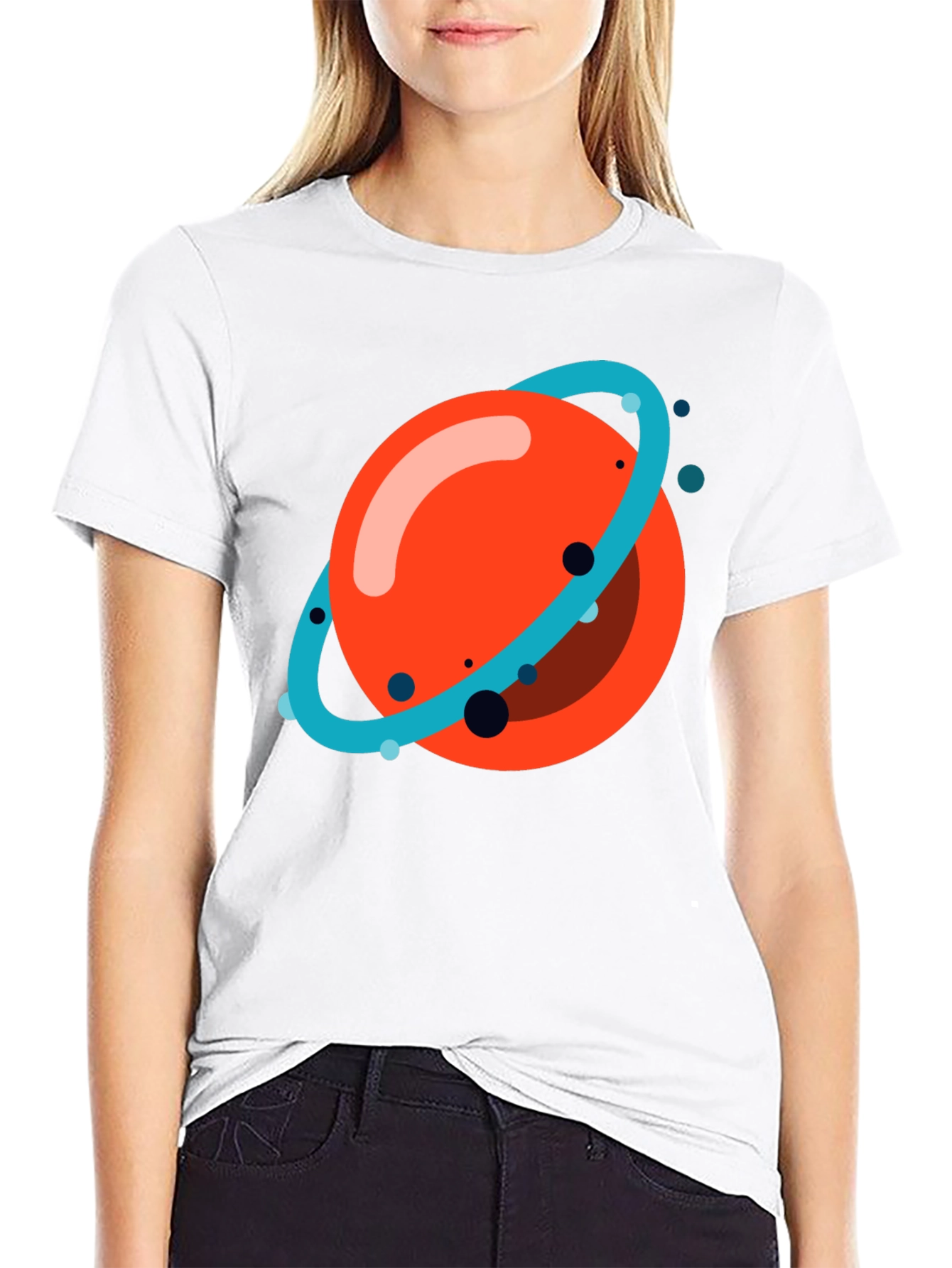 Planet Graphic Tee - Casual Black T-Shirt