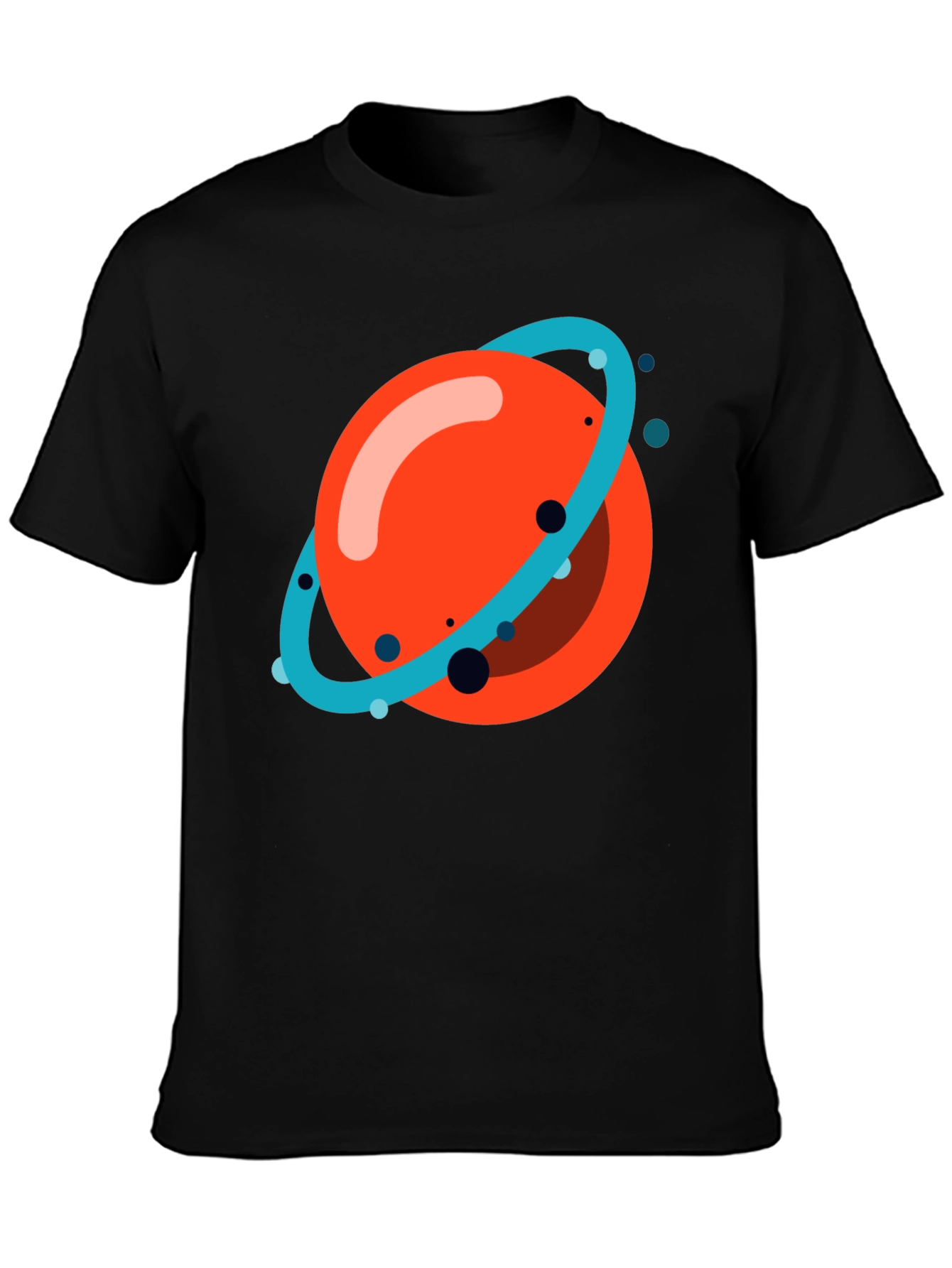Planet Graphic Tee - Casual Black T-Shirt