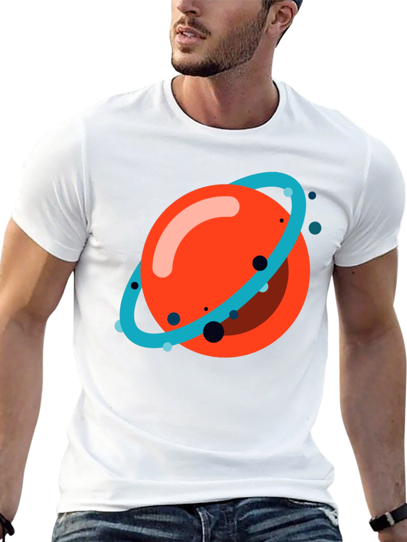 Planet Graphic Tee - Casual Black T-Shirt