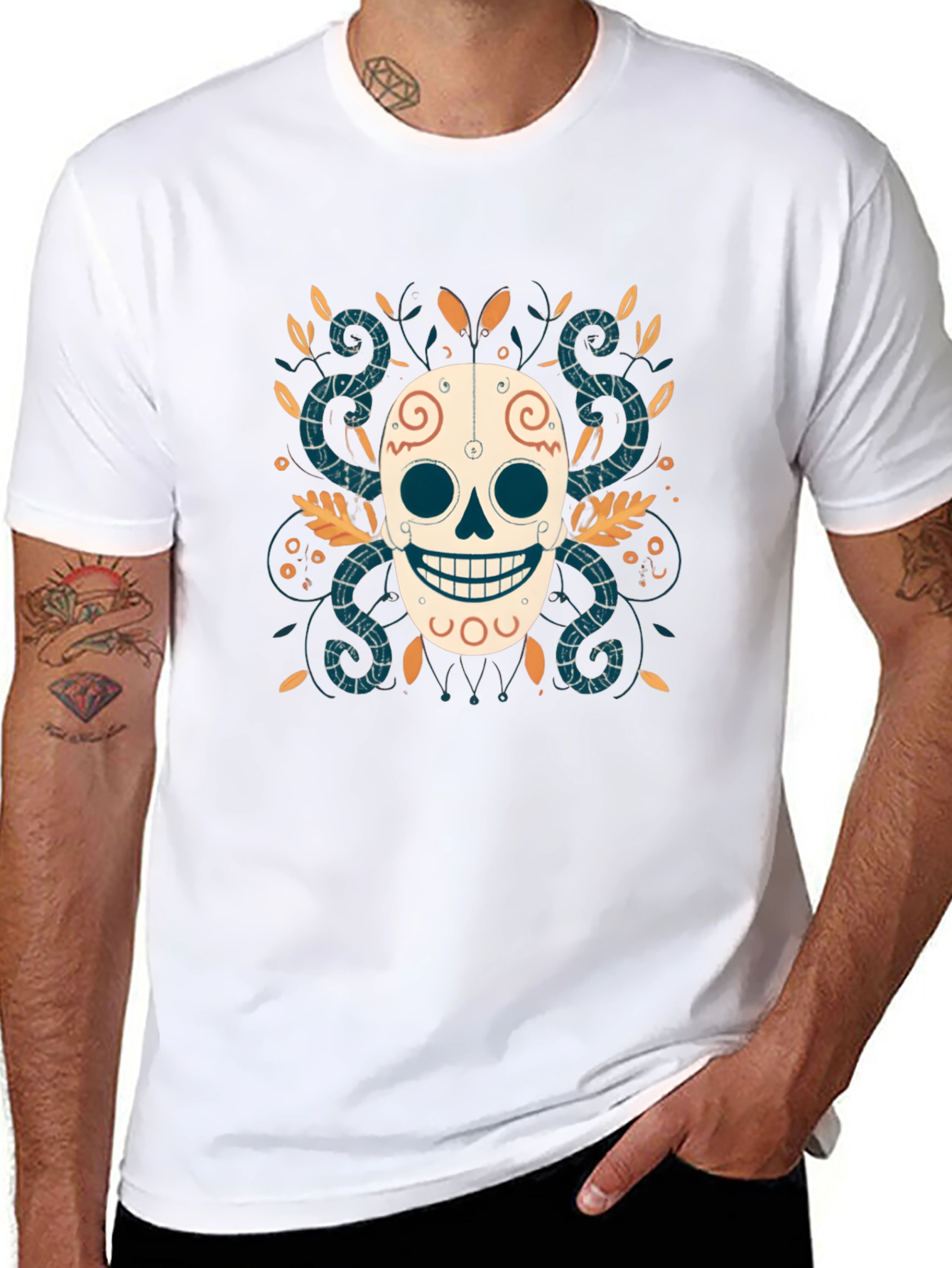 Day of the Dead Skull Graphic Tee