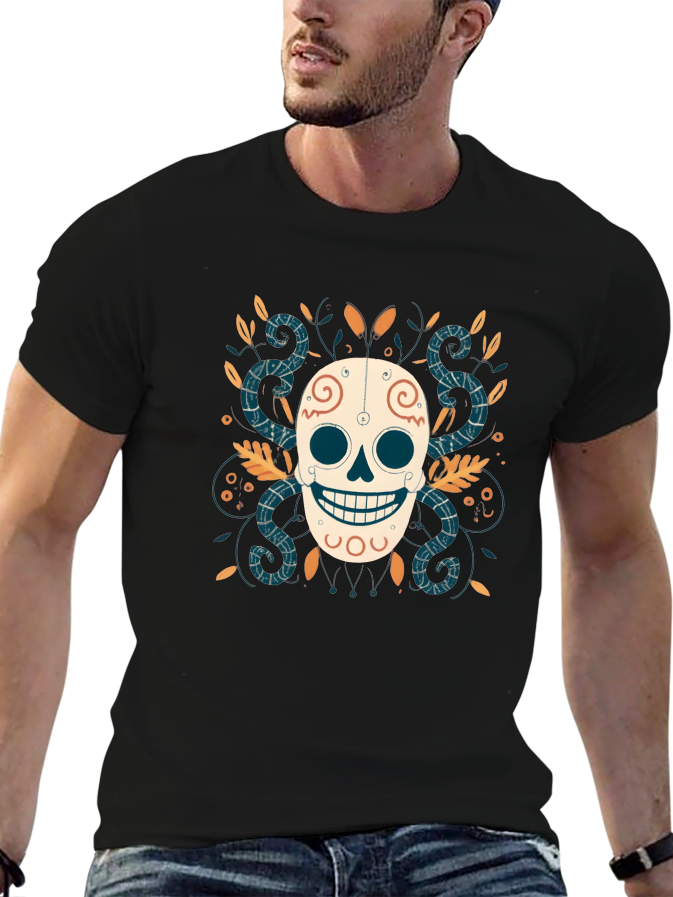 Day of the Dead Skull Graphic Tee