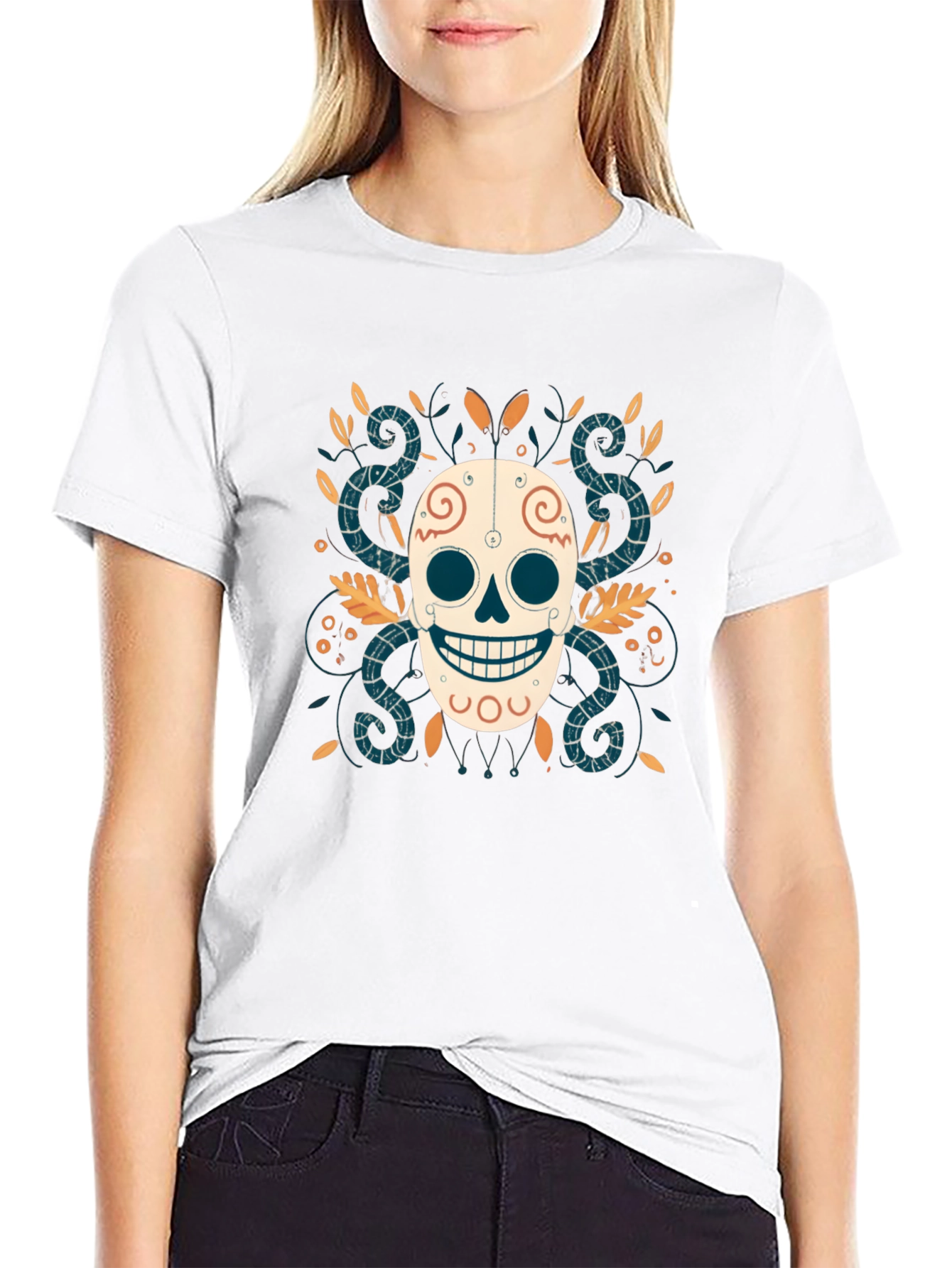 Day of the Dead Skull Graphic Tee
