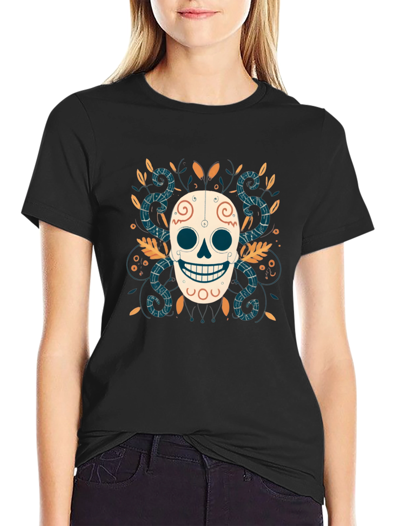 Day of the Dead Skull Graphic Tee