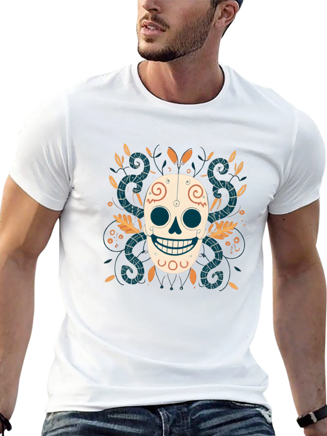 Day of the Dead Skull Graphic Tee