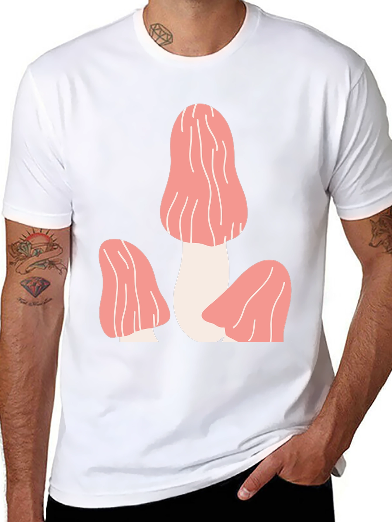 Mushroom Graphic Tee - Funky Black T-Shirt