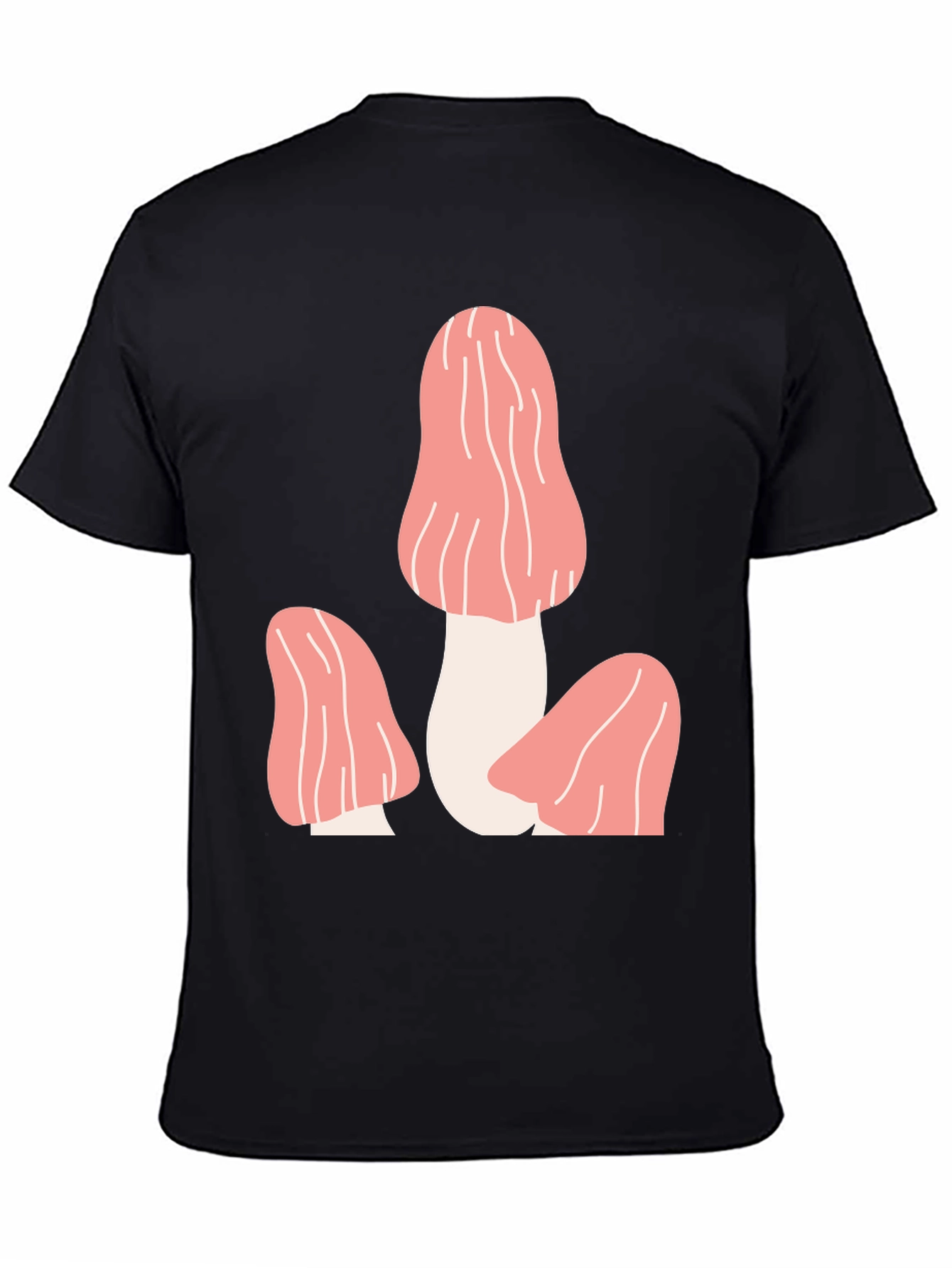 Mushroom Graphic Tee - Funky Black T-Shirt