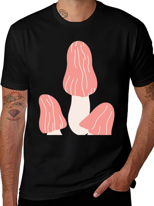 Mushroom Graphic Tee - Funky Black T-Shirt