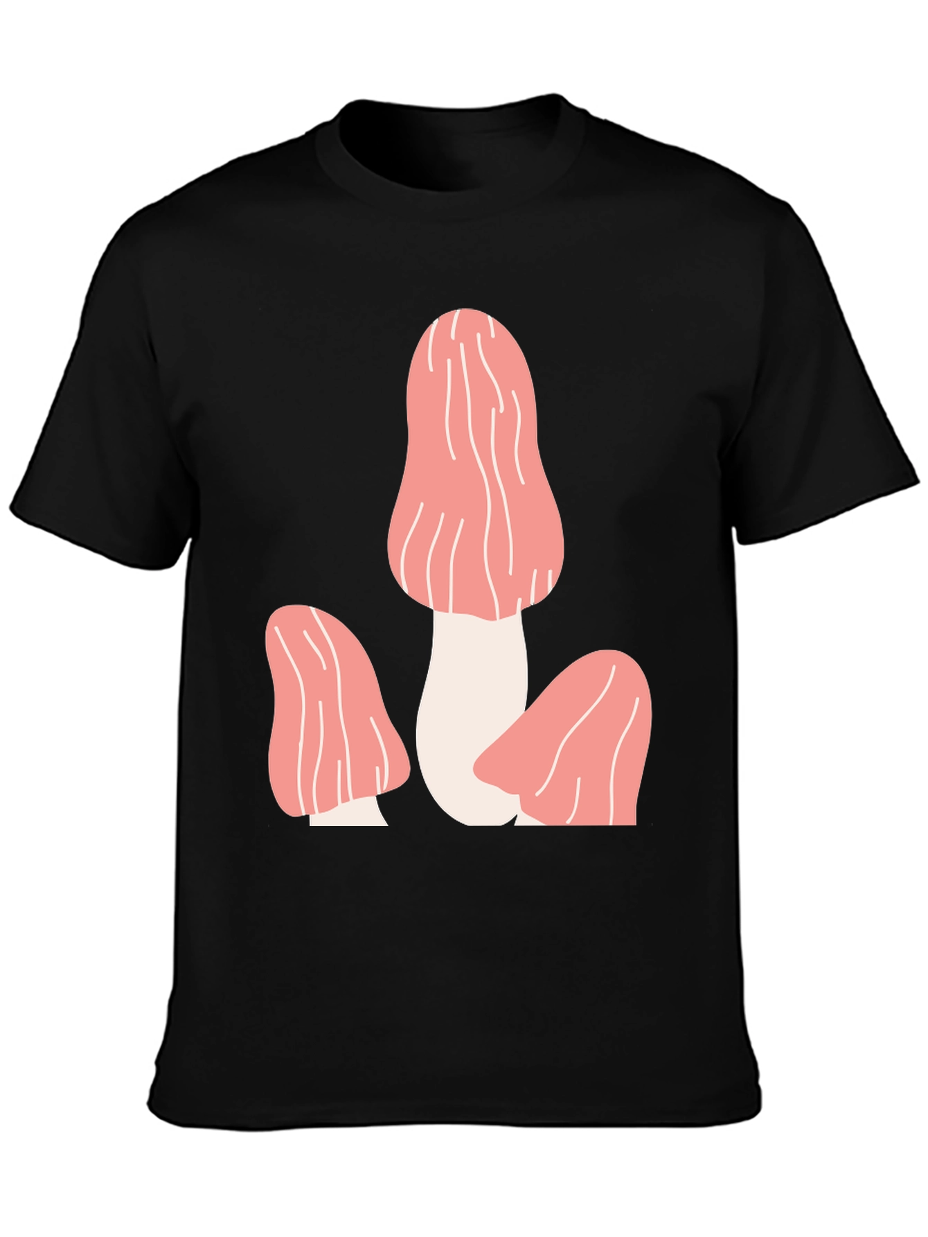 Mushroom Graphic Tee - Funky Black T-Shirt