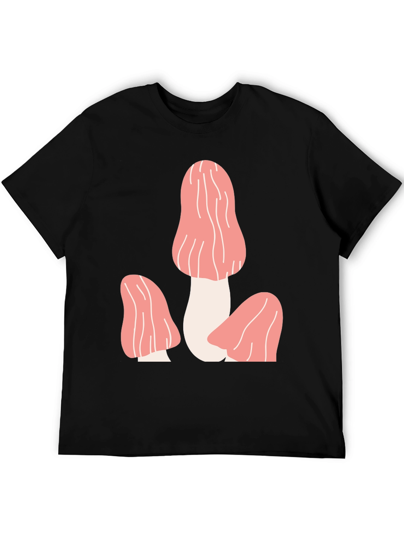 Mushroom Graphic Tee - Funky Black T-Shirt