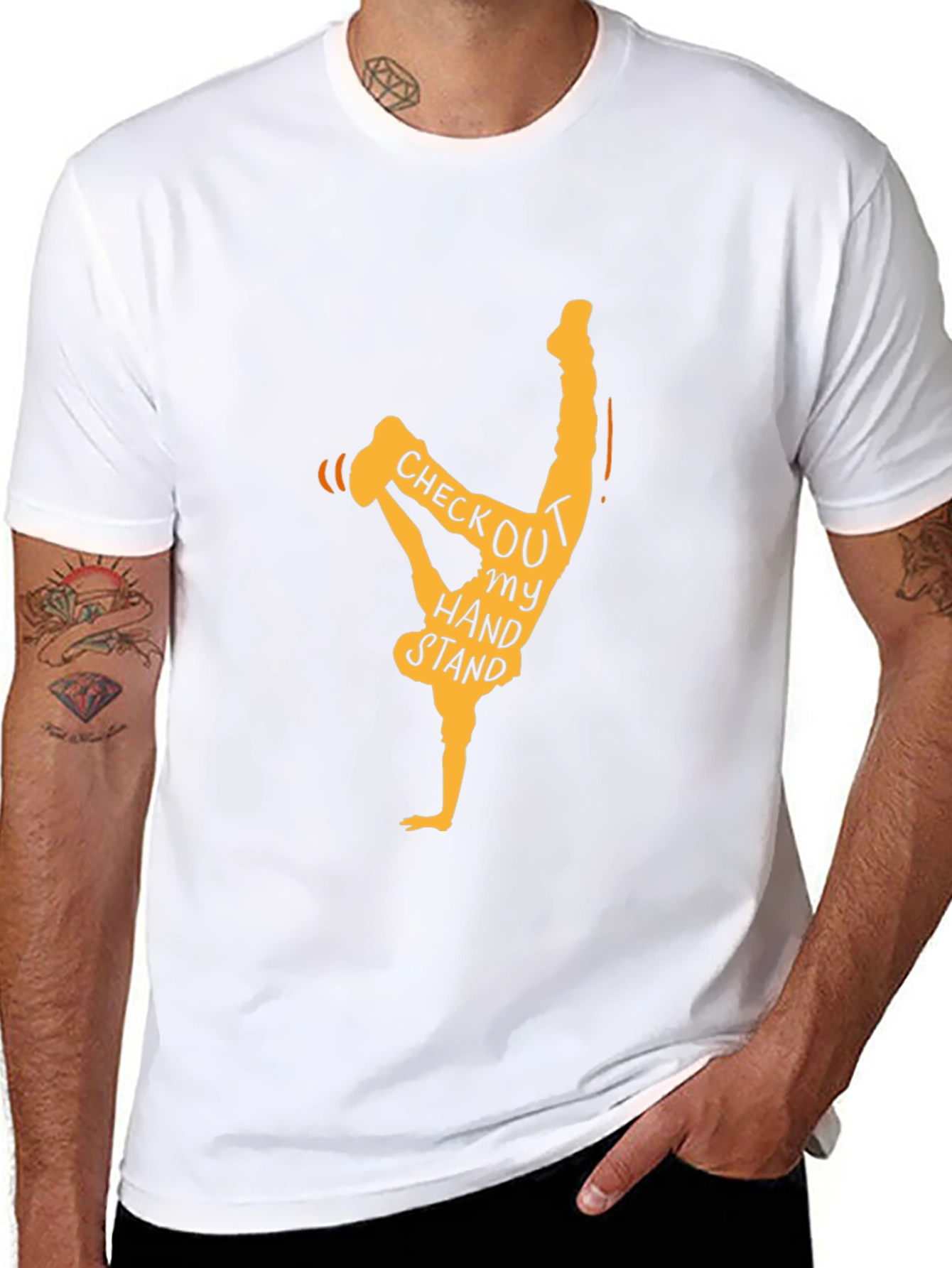 Handstand Graphic Tee - Unique Novelty T-Shirt