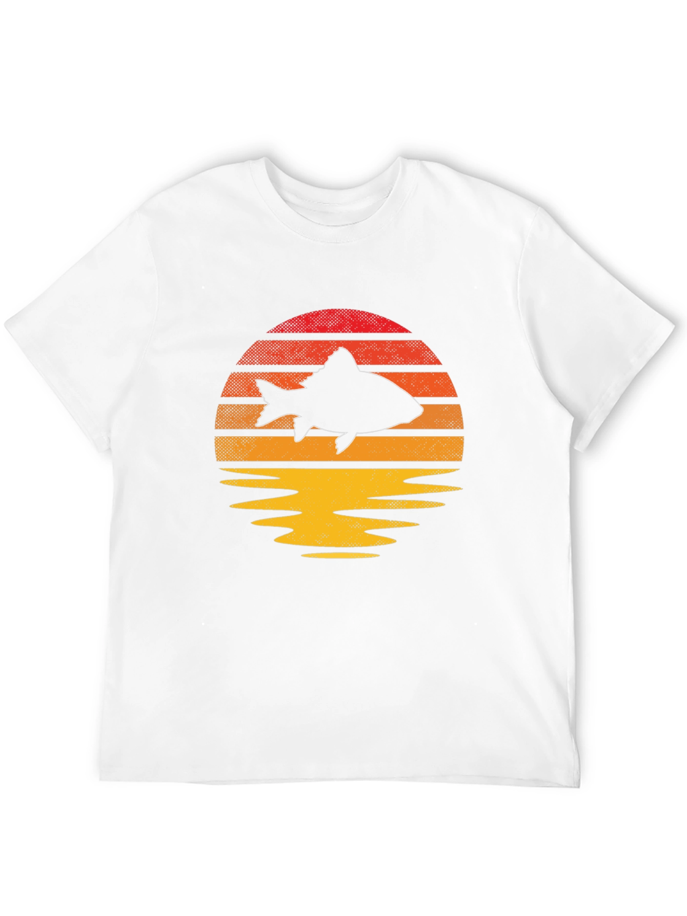 Sunset Fish Graphic Tee - Unique Black T-Shirt