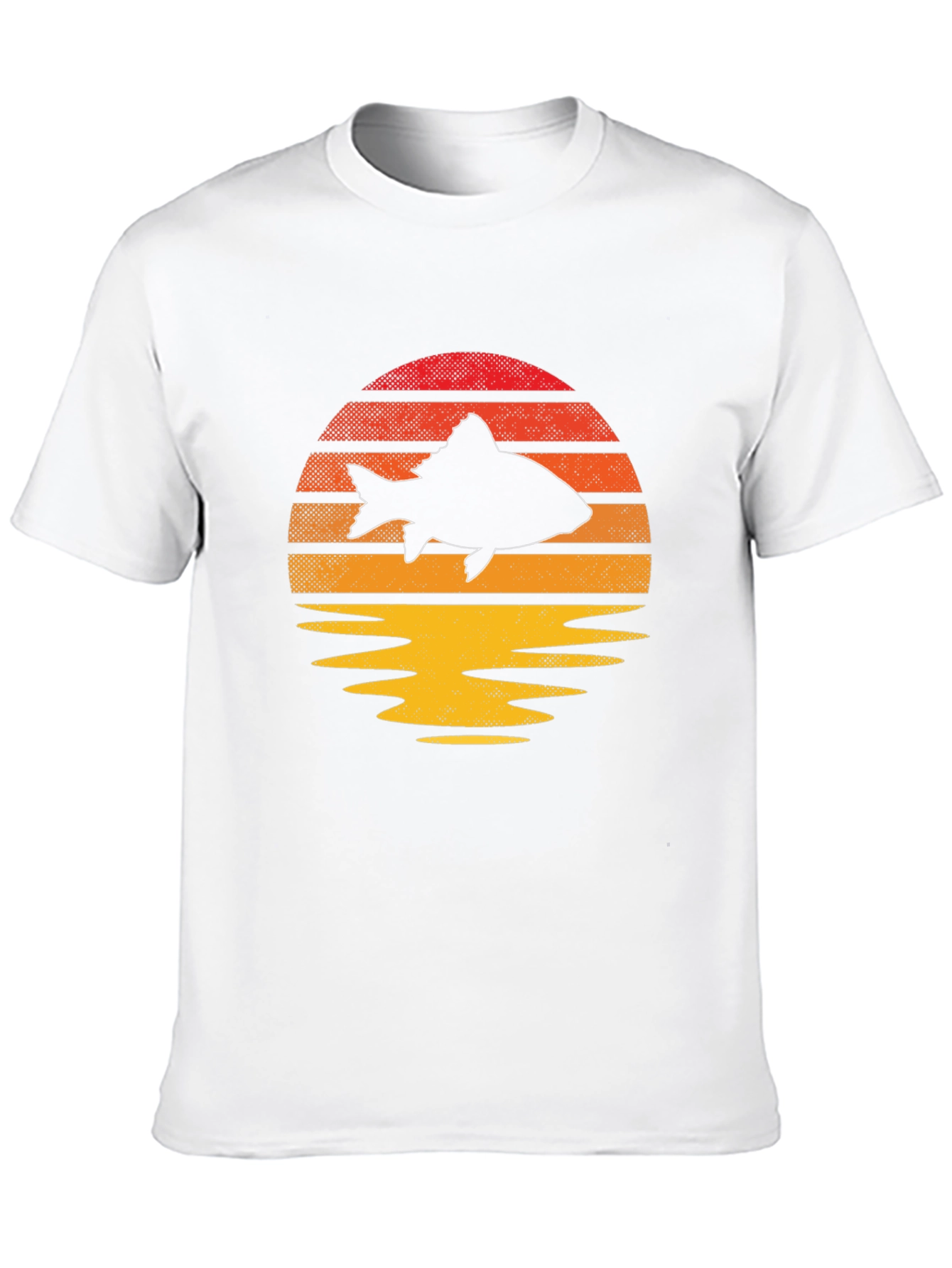 Sunset Fish Graphic Tee - Unique Black T-Shirt