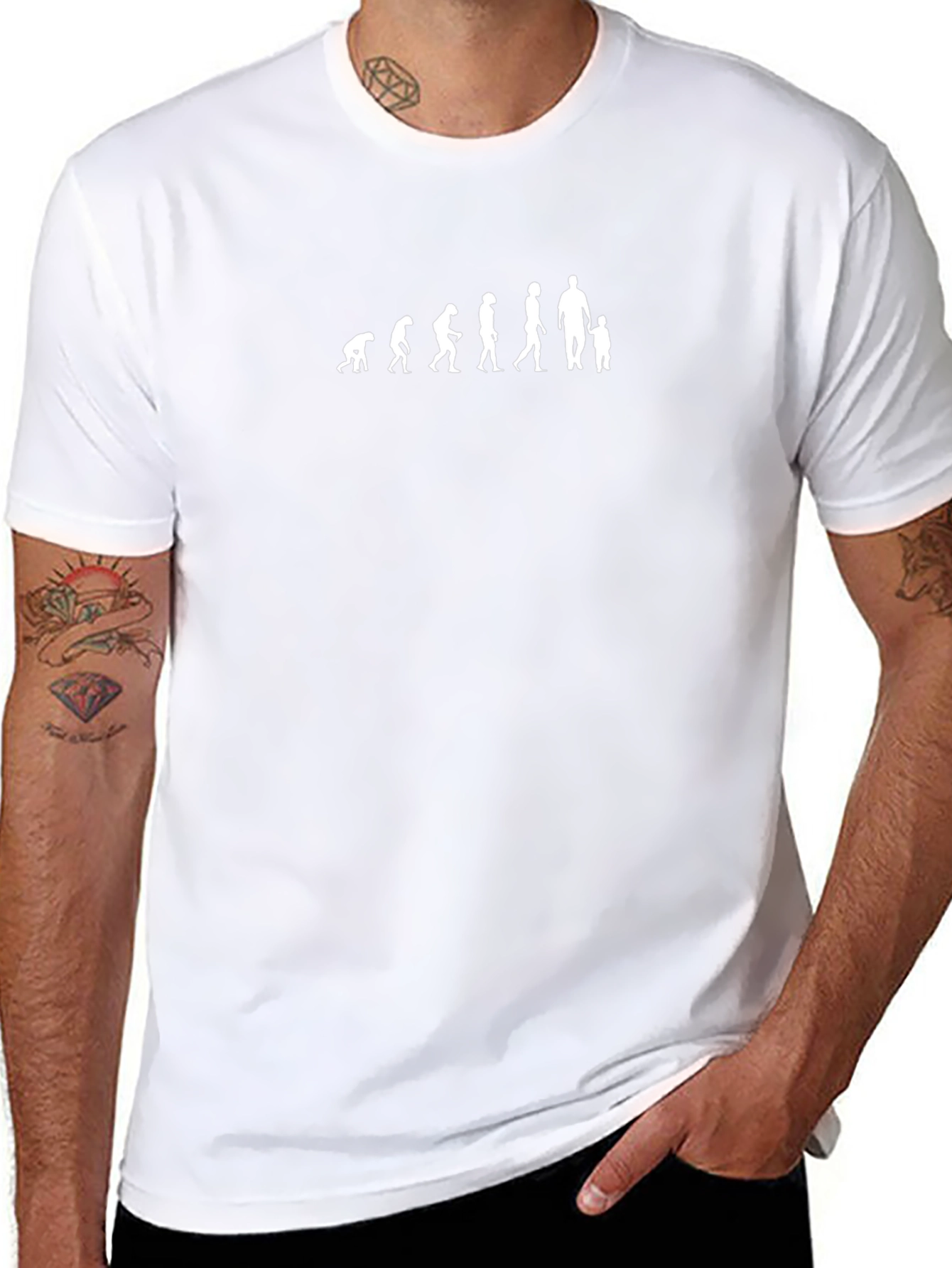 Evolution Dad and Child Graphic Tee - Black