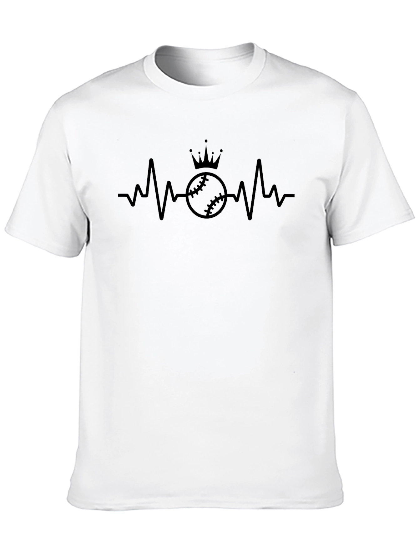 Baseball Heartbeat Crown Graphic Tee
