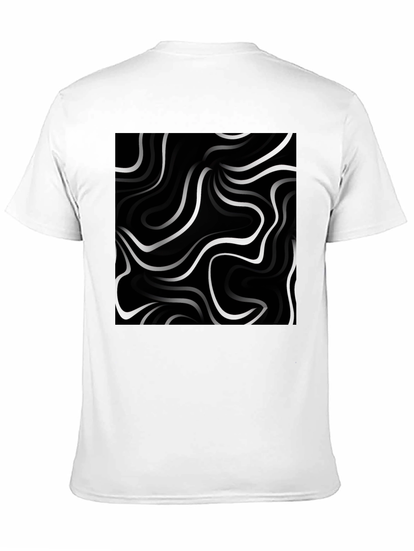 Abstract Swirl Graphic Tee - Modern Black T-Shirt