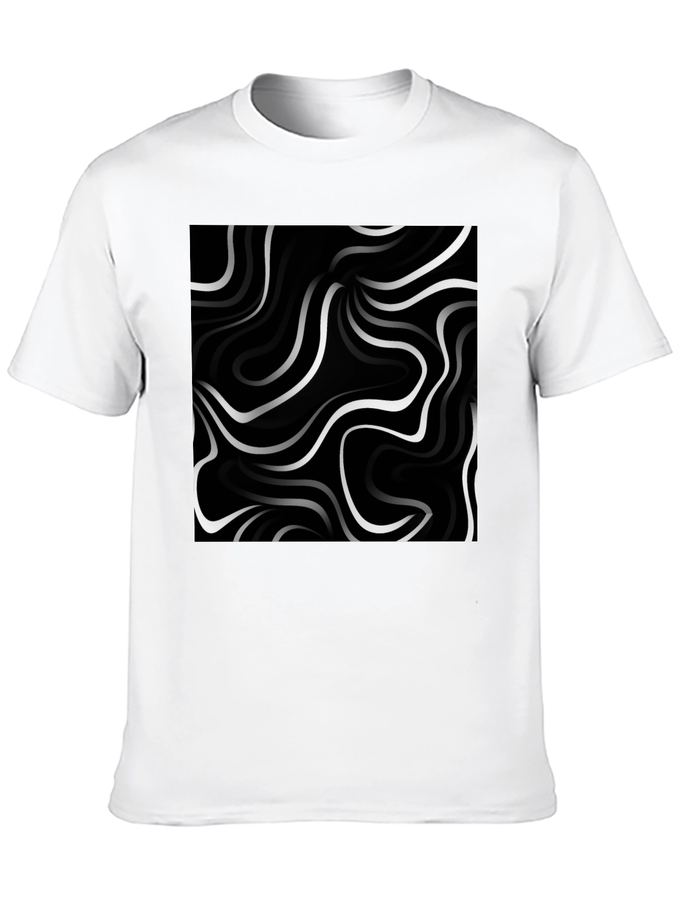 Abstract Swirl Graphic Tee - Modern Black T-Shirt