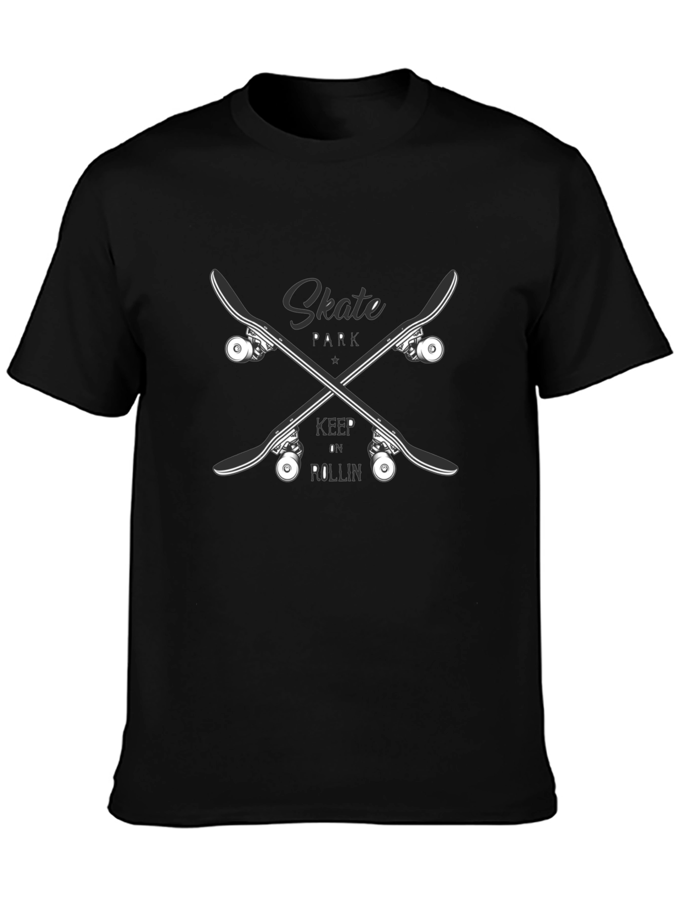 Skate Park T-Shirt - Keep on Rollin - Black