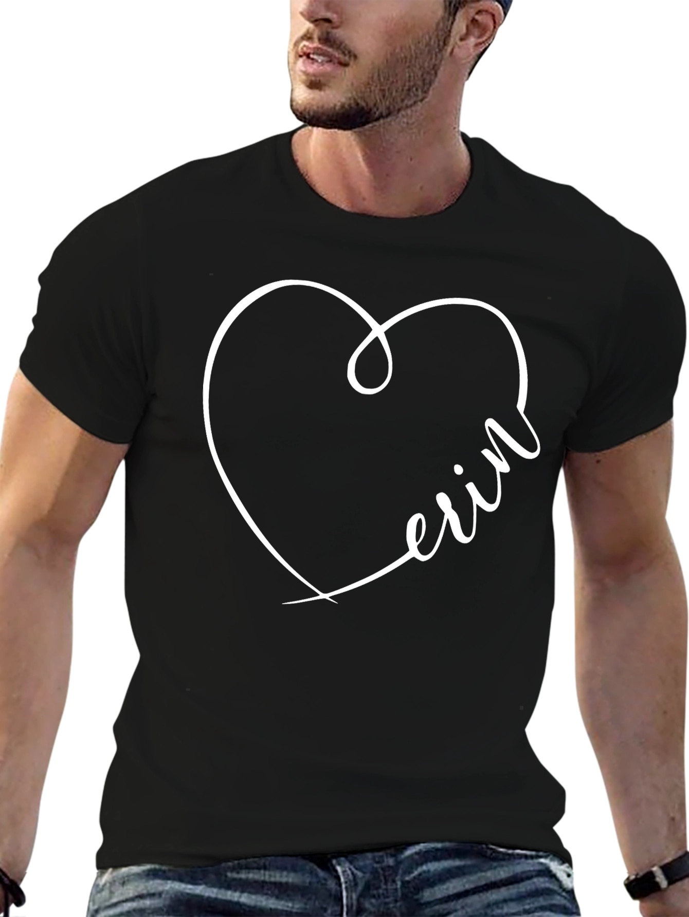 Erin Heart Graphic Black T-Shirt
