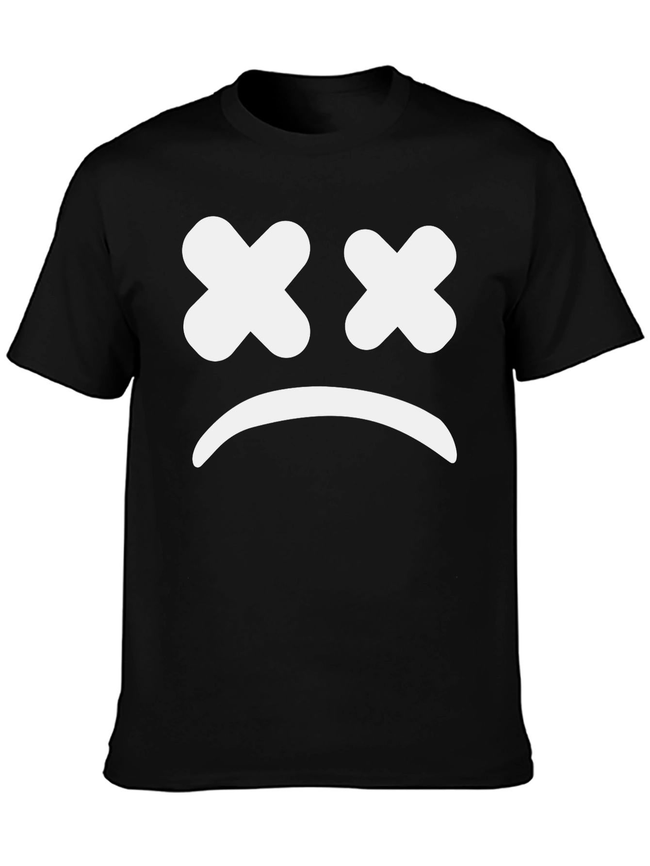 Sad Face Graphic Tee - Unisex Black T-Shirt