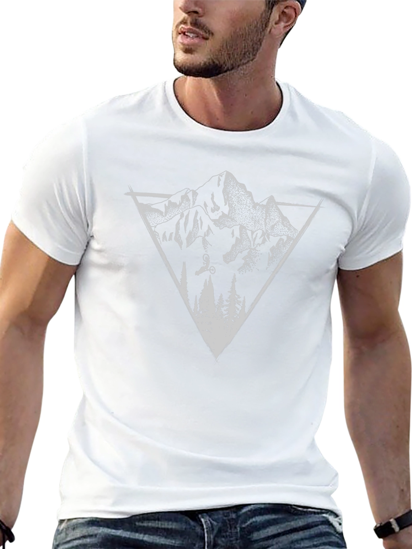Mountain Biker Graphic Tee - Black Cotton Blend