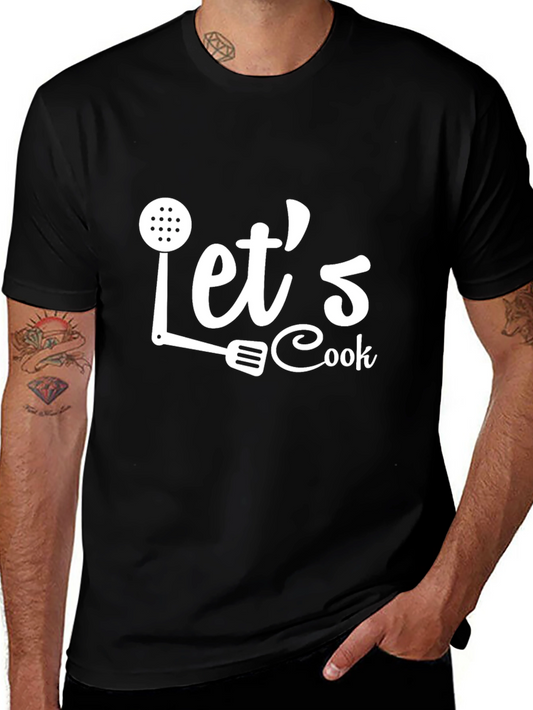 Lets Cook T-Shirt - Black Casual Tee