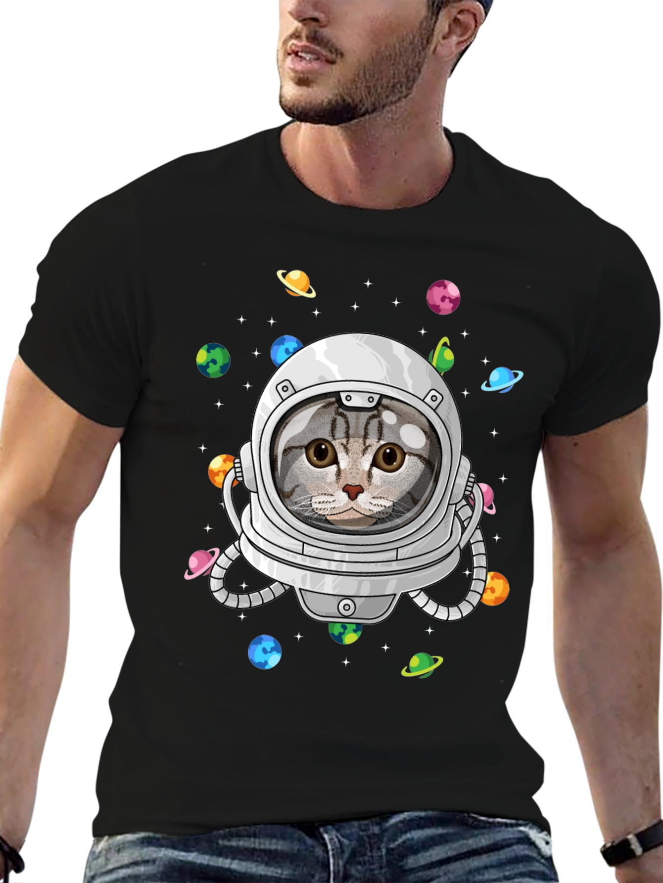 Cat Astronaut T-Shirt - Space Kitty Tee