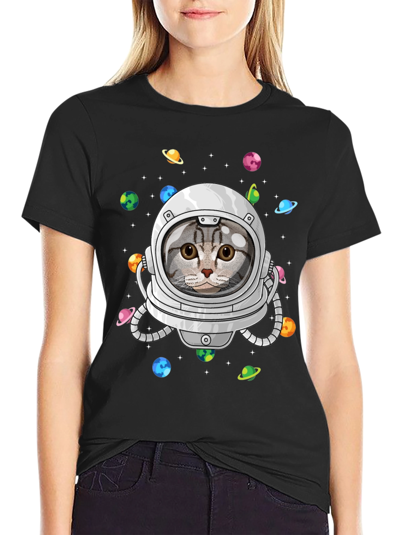 Cat Astronaut T-Shirt - Space Kitty Tee