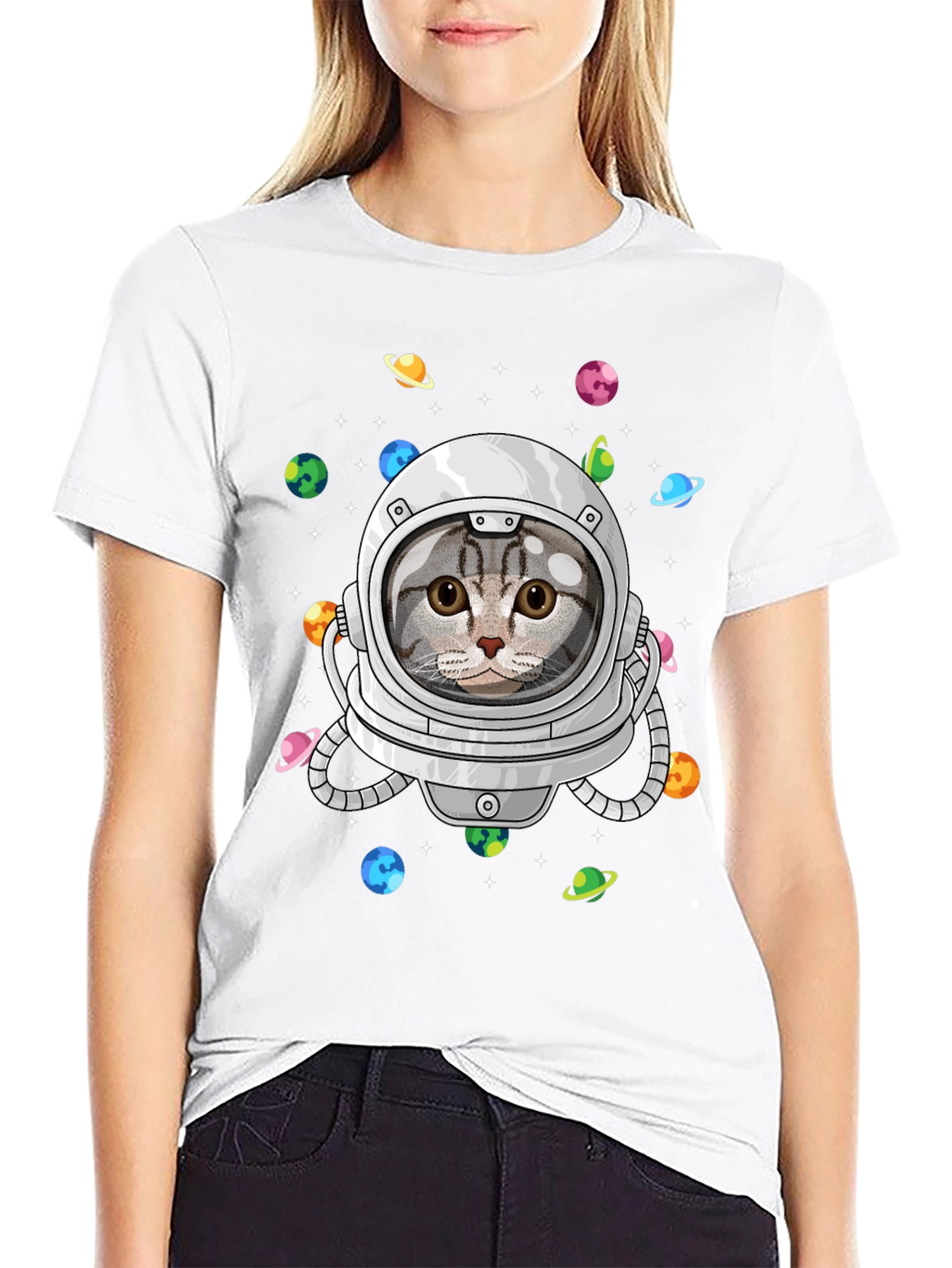 Cat Astronaut T-Shirt - Space Kitty Tee