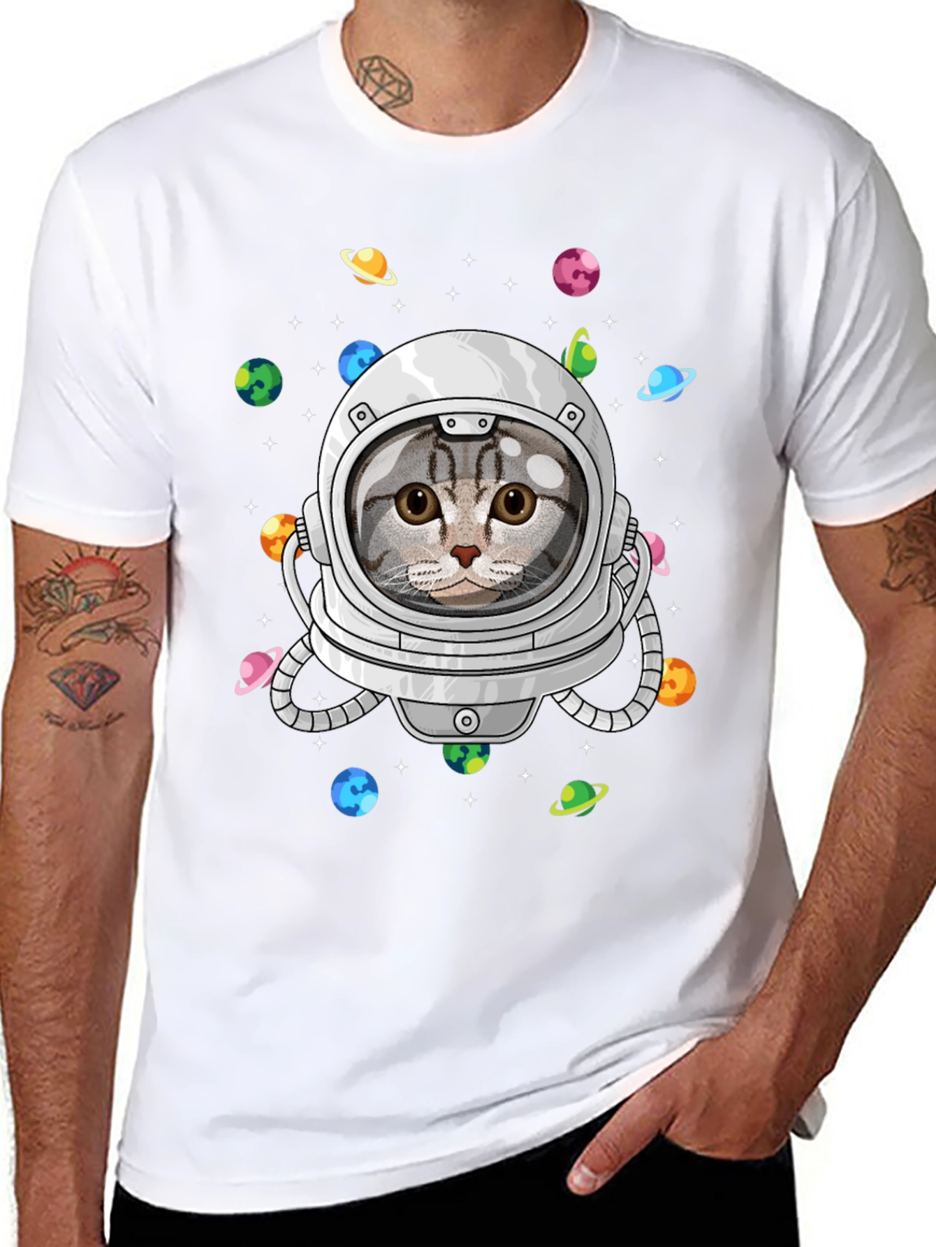Cat Astronaut T-Shirt - Space Kitty Tee