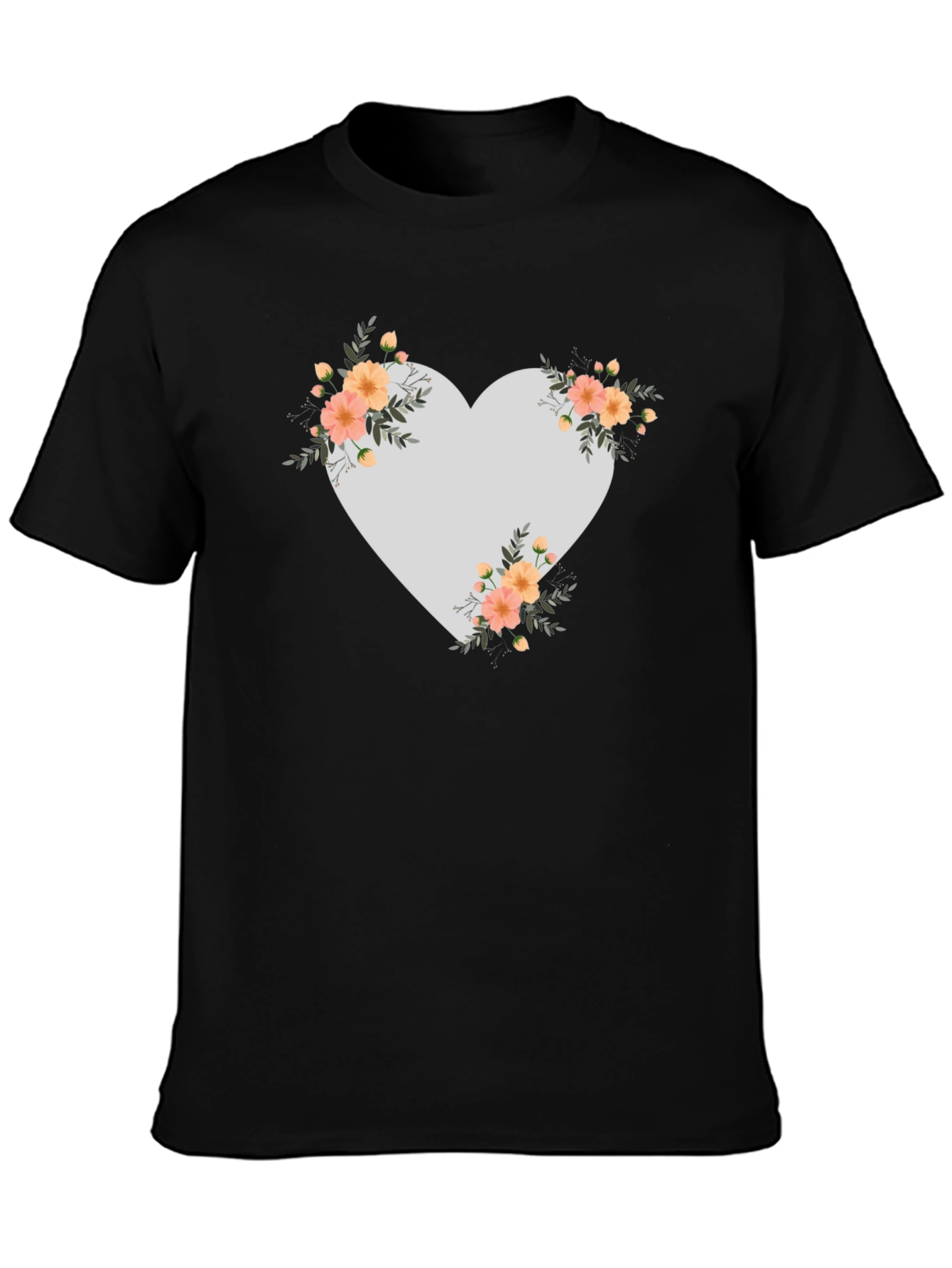 Floral Heart Graphic Tee - Stylish Comfort
