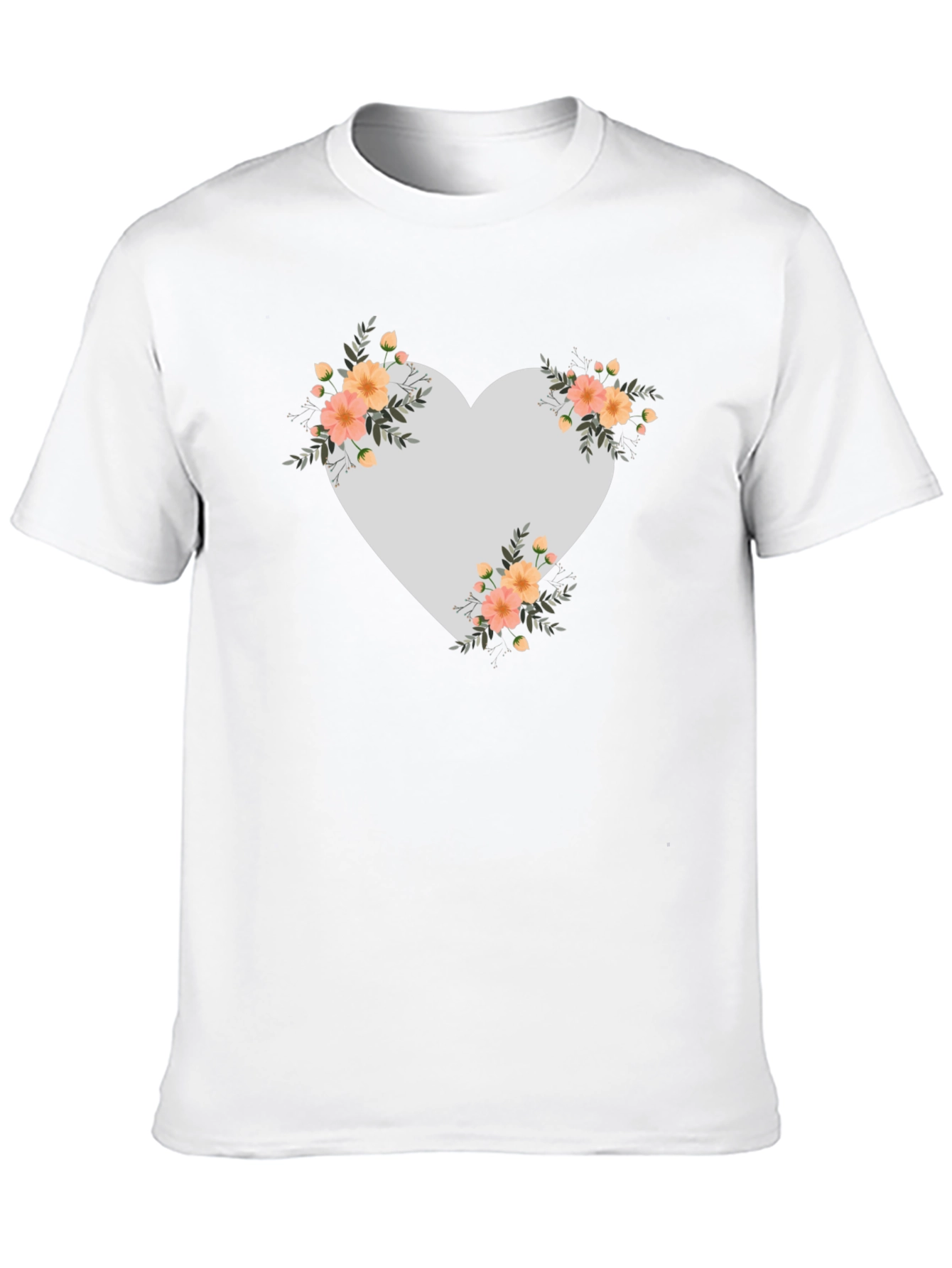Floral Heart Graphic Tee - Stylish Comfort