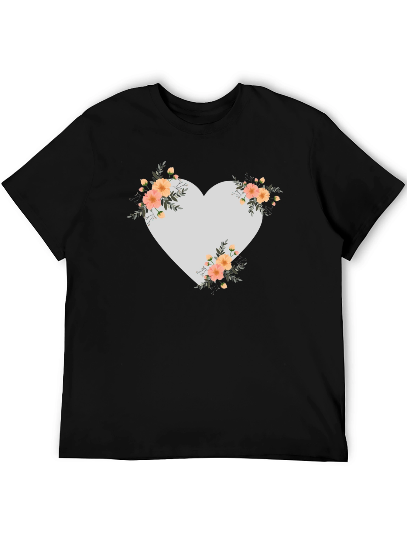 Floral Heart Graphic Tee - Stylish Comfort