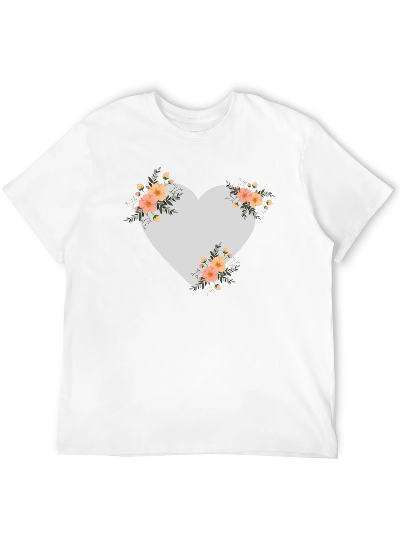 Floral Heart Graphic Tee - Stylish Comfort