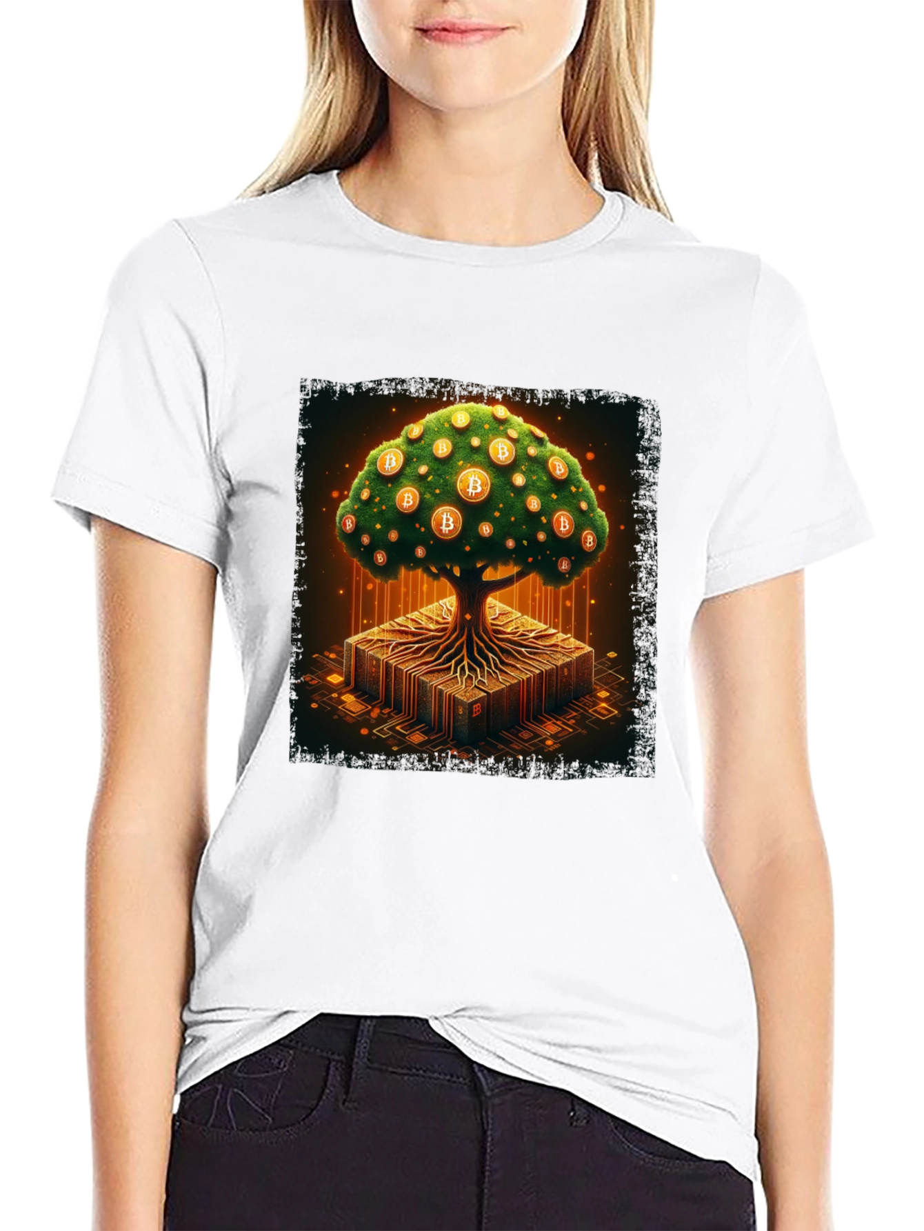 Bitcoin Tree Black T-Shirt - Crypto Lover