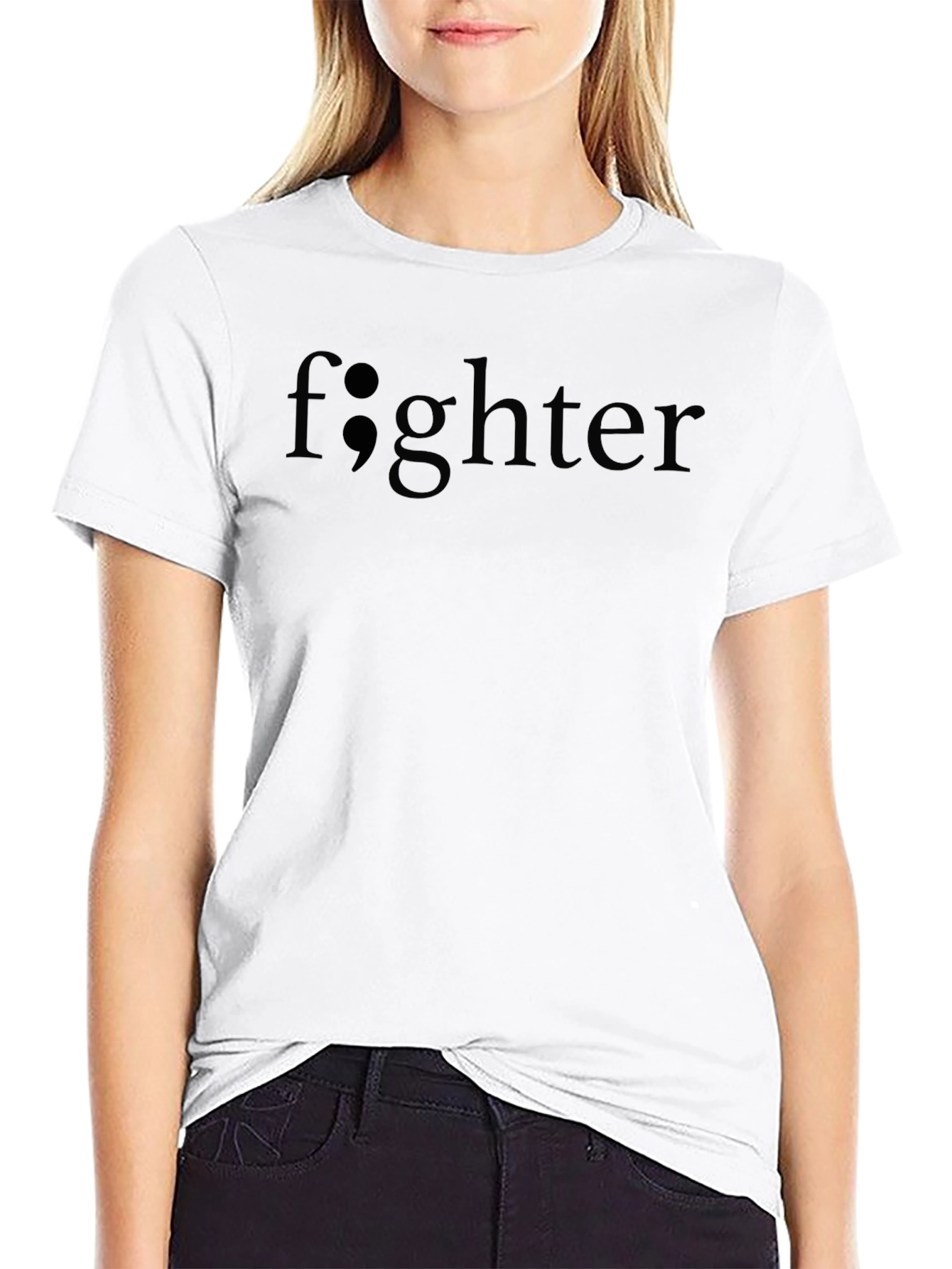 Semicolon Fighter Black T-Shirt