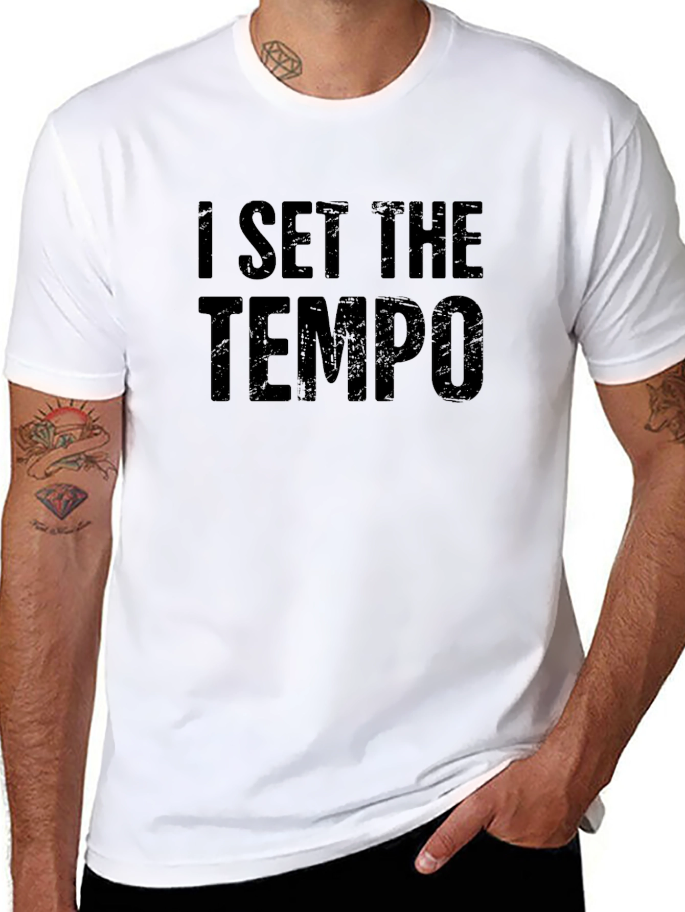 I Set The Tempo Black Graphic T-Shirt