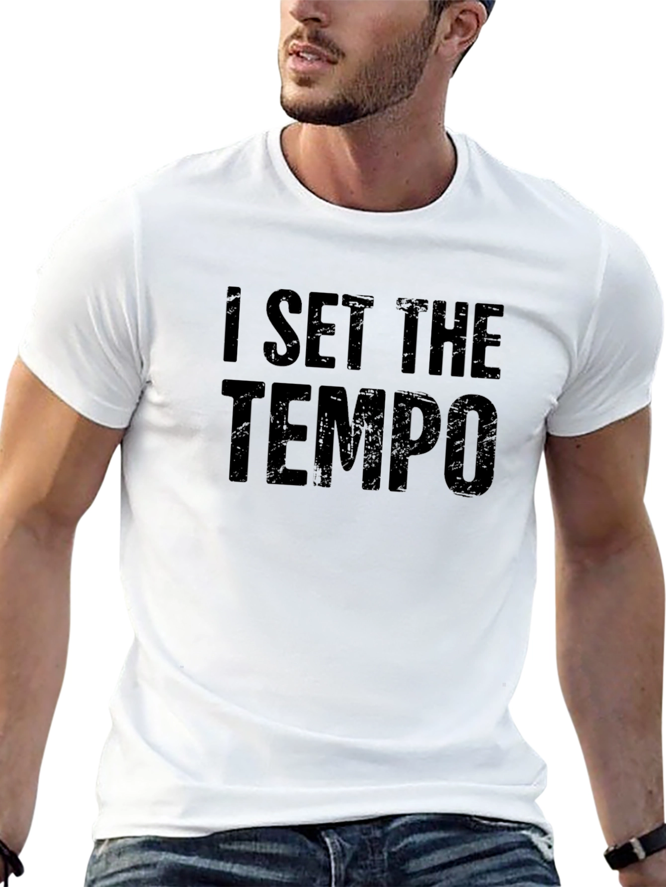 I Set The Tempo Black Graphic T-Shirt