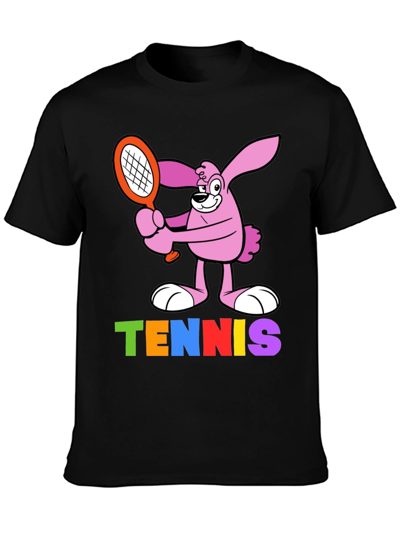 Cartoon Bunny Tennis T-Shirt