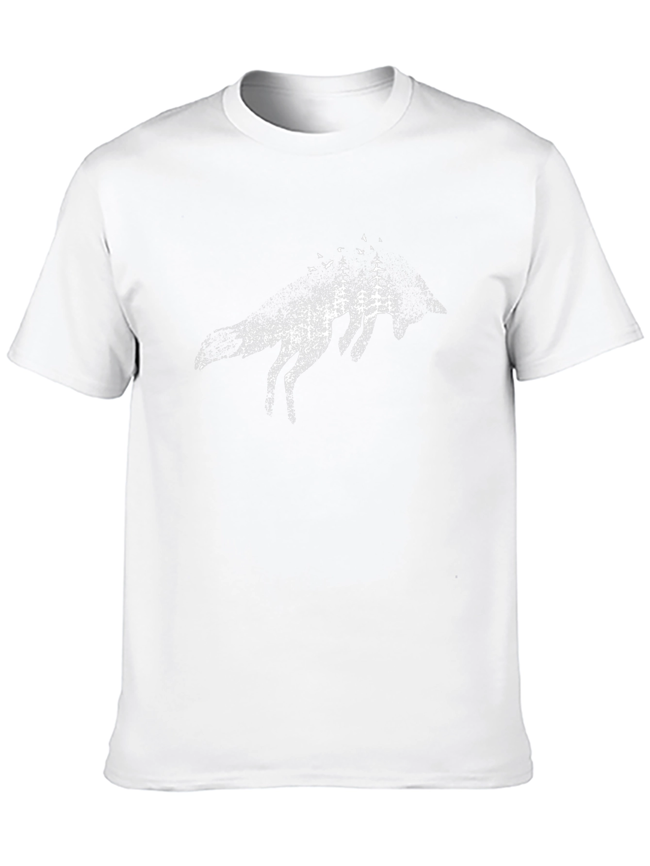 Mens Black Wolf & Forest Graphic Tee
