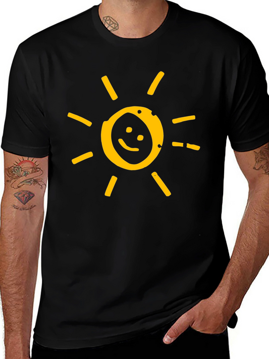 Smiley Sun Graphic Tee - Soft Cotton Blend