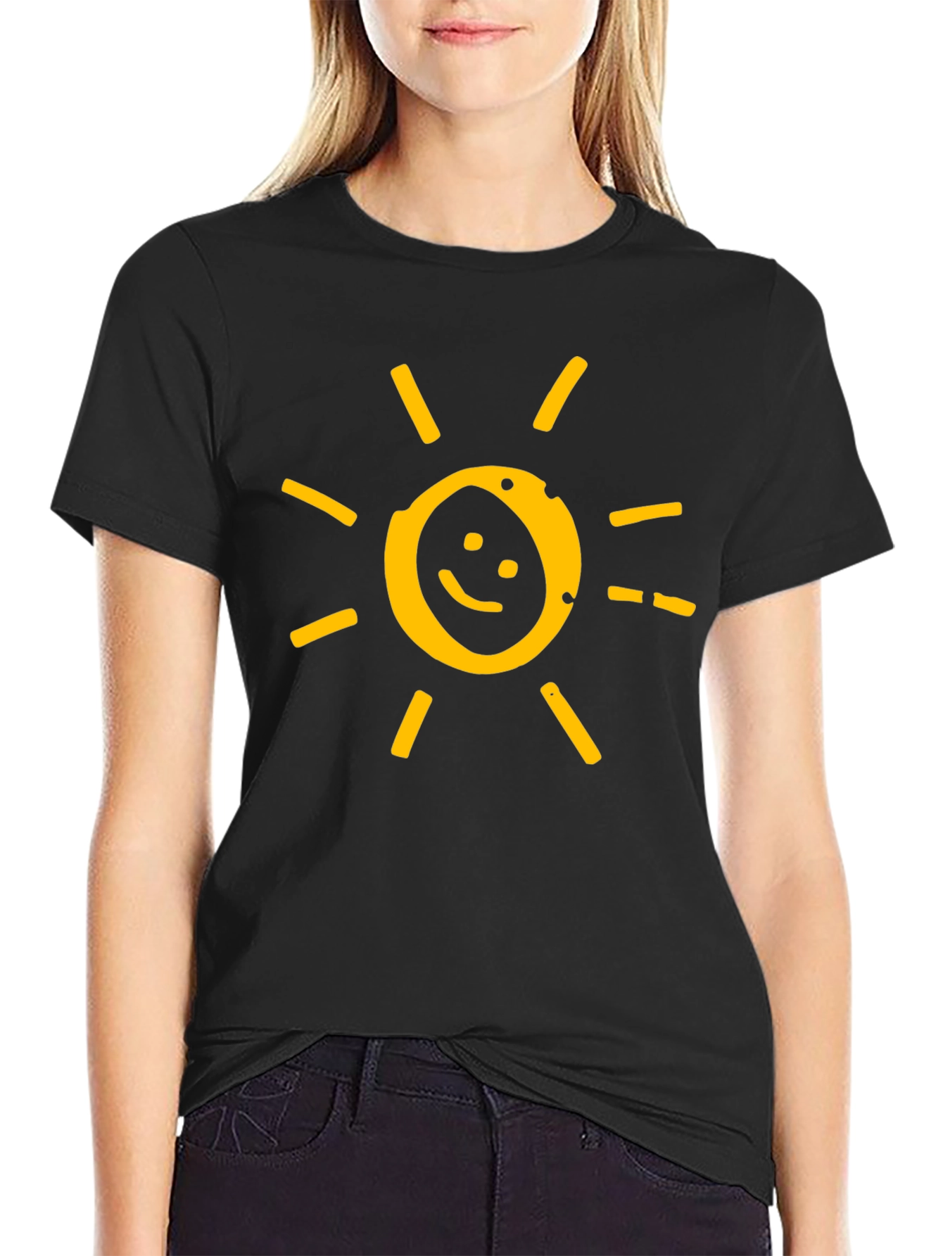 Smiley Sun Graphic Tee - Soft Cotton Blend