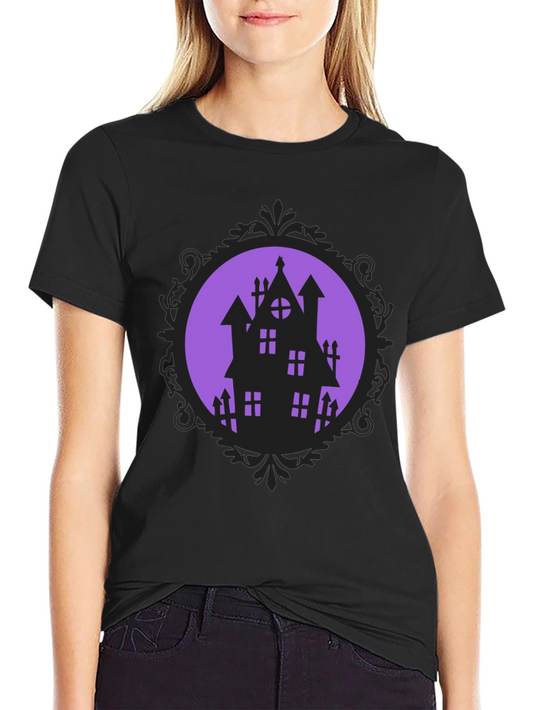 Spooky Haunted House Graphic Tee - Halloween Shirt