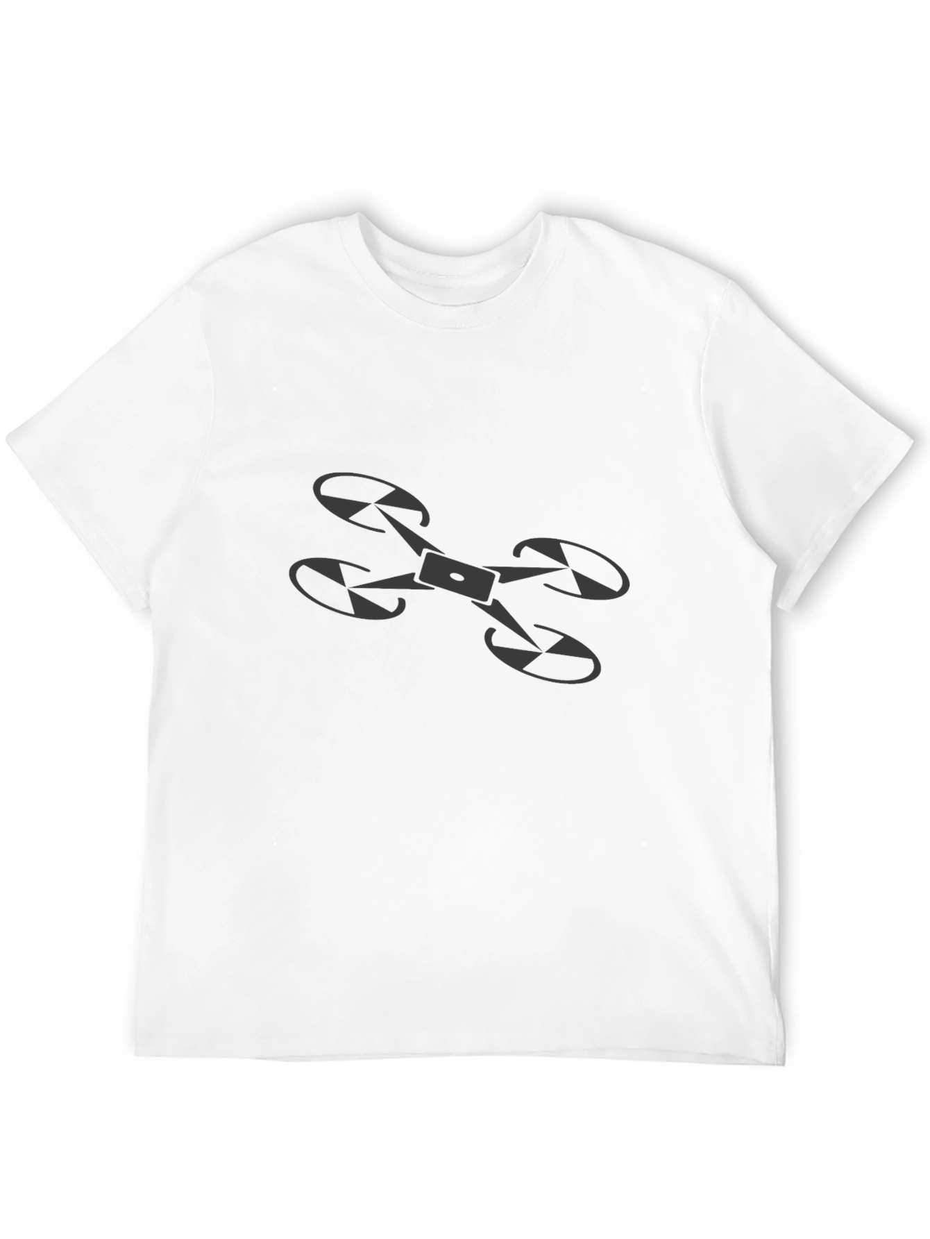 Drone Graphic Tee - Black Cotton Casual Shirt