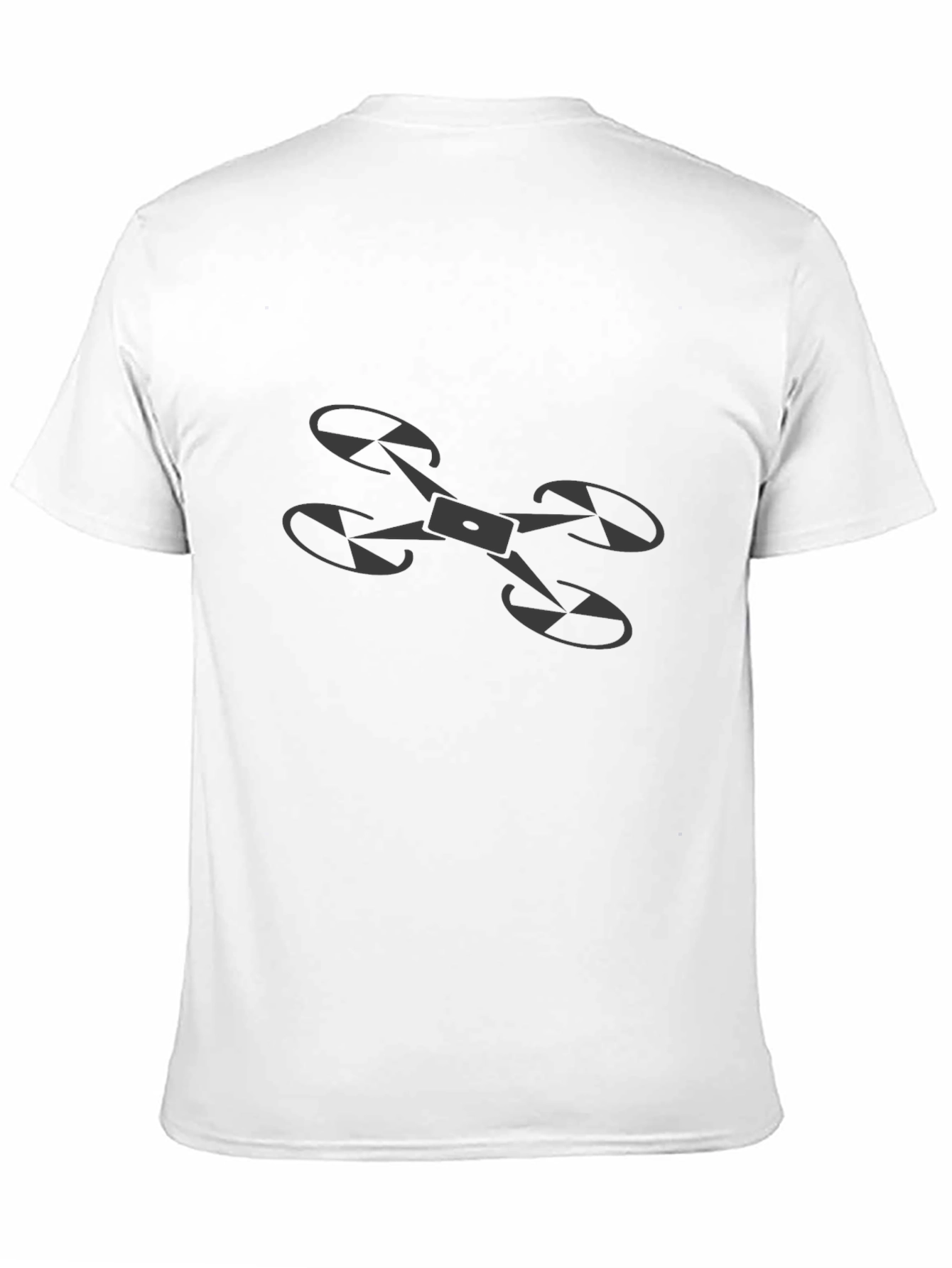 Drone Graphic Tee - Black Cotton Casual Shirt