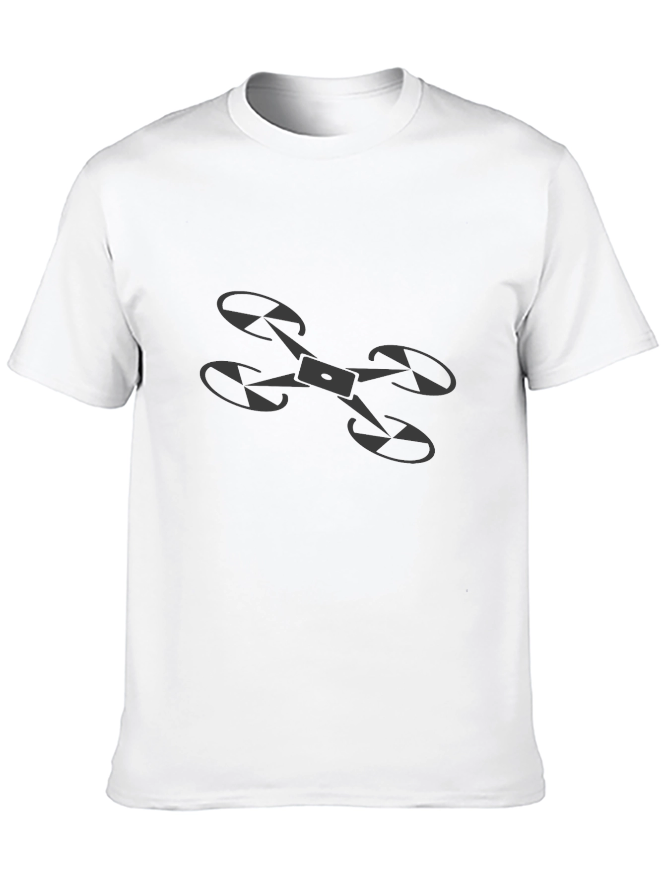 Drone Graphic Tee - Black Cotton Casual Shirt