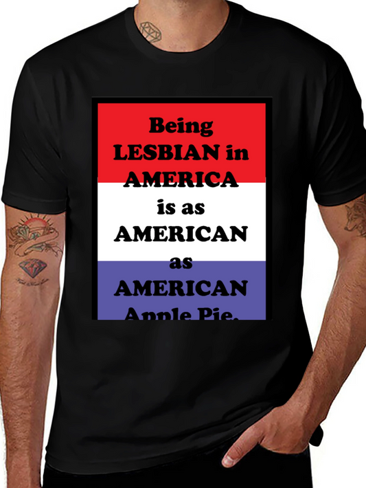 Lesbian Pride T-Shirt - American Flag Design