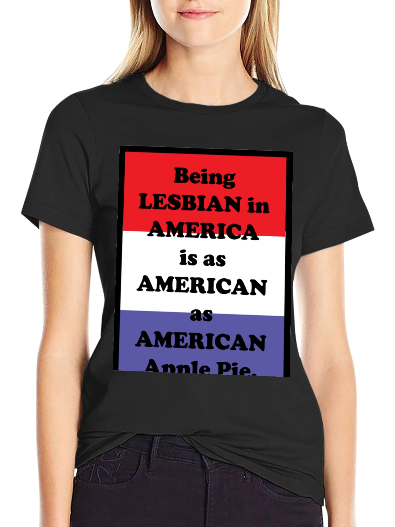 Lesbian Pride T-Shirt - American Flag Design